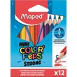 Kép 1/2 - Színes ceruza készlet, háromszögletű, MAPED "Mini Color`Peps Strong", 12 különböző szín