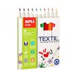 Kép 1/2 - Textilfilc, 2,9 mm, APLI Kids "Markers Textil", 10 különböző szín