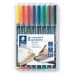 Kép 1/3 - Alkoholos marker készlet, OHP, 0,6 mm, STAEDTLER "Lumocolor® 318 F", 8 különböző szín