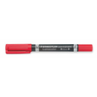 Kép 1/2 - Alkoholos marker, 0,6/1,5 mm, kúpos, kétvégű, STAEDTLER "Lumocolor® duo 348", piros