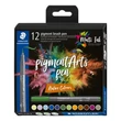 Kép 1/7 - Ecsetirón készlet, STAEDTLER "Pigment brush 371", 12 különböző természeti szín