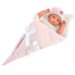Kép 1/2 - Llorens újszülött sírós lány baba fagyi pólyában 36 cm