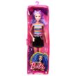 Kép 1/4 - Barbie Fashionistas: Kék hajú Barbie szivárvány csíkos felsőben