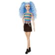 Kép 2/4 - Barbie Fashionistas: Kék hajú Barbie szivárvány csíkos felsőben