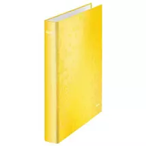 Gyűrűs könyv, 2 gyűrű, D alakú, 40 mm, A4 Maxi, karton, LEITZ "Wow", sárga