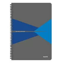 Spirálfüzet, A4, vonalas, 90 lap, laminált karton borító, LEITZ "Office", szürke-kék