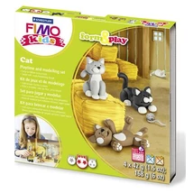 Gyurma készlet, 4x42 g, égethető, FIMO "Kids Form & Play", cicák