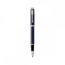 Rollertoll, 0,5 mm, ezüst színű klip, kék tolltest, PARKER "IM Royal", kék