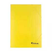 Gumis mappa, karton, A4, VICTORIA OFFICE, sárga