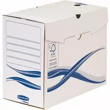 Archiválódoboz, A4, 150 mm, FELLOWES "Bankers Box Basic", kék-fehér