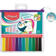 Táblamarker készlet, 1,5 mm, kimosható, fehértáblához, MAPED "Marker`Peps", 12 különböző szín