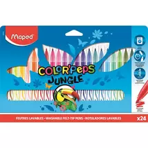 Filctoll készlet, 2,8 mm, kimosható, MAPED "Color`Peps Jungle", 24 különböző szín