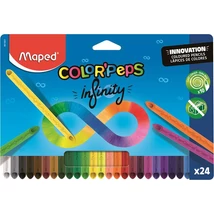 Színes ceruza készlet, háromszögletű, MAPED "Color`Peps INFINITY", 24 különböző szín