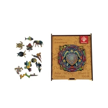 Puzzle, fa, A4, 100 darabos, PANTA PLAST "Mandala Turtle"