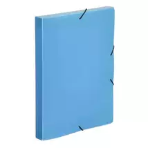 Gumis mappa, 30 mm, PP, A4, VIQUEL "Coolbox", áttetsző kék