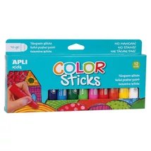 Tempera kréta készlet, APLI Kids "Color Sticks", 12 különböző szín