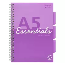 Spirálfüzet, A5, vonalas, 100 lap, PUKKA PAD "Unipad Essentials Project Book", vegyes