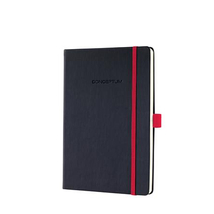 Jegyzetfüzet, exkluzív, A5, kockás, 97 lap, keményfedeles, SIGEL "Conceptum Red Edition", fekete-piros