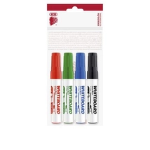 Tábla- és flipchart marker készlet, 1-3 mm, kúpos, ICO "Plan", 4 különböző szín