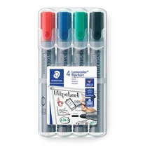 Flipchart marker, 2 mm, kúpos, STAEDTLER "Lumocolor 356", 4 különböző szín