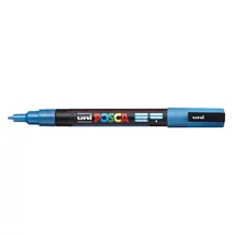 Dekormarker, 0,9-1,3 mm, UNI "Posca PC-3ML", fényes kék