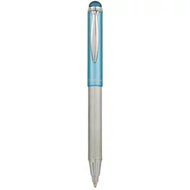 Golyóstoll, 0,24 mm, teleszkópos, rozsdamentes acél, világoskék tolltest, ZEBRA "Telescopic Metal Stylus", kék