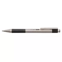Golyóstoll, 0,24 mm, nyomógombos, rozsdamentes acél, fekete tolltest, ZEBRA "F-301", kék