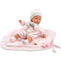 Llorens újszülött lány baba takaróval és cumival  38 cm