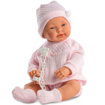 Llorens csecsemő lány baba rózsaszín ruhában 45 cm