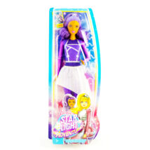 Barbie Csillagok között: lila hajú Barbie lila ruhában