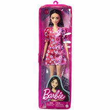 Barbie Fashionista: Fekete hajú Barbie virág mintás ruhában