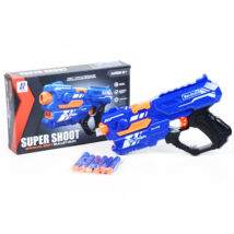 Super Shoot kék szivacslövő fegyver 6 db tölténnyel