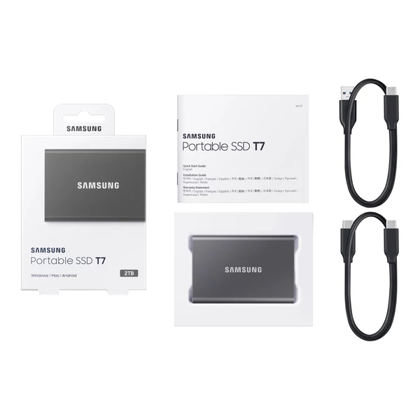 SAMSUNG T7 2TB külső SSD USB-C szürke