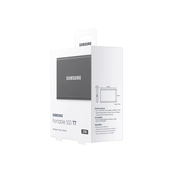 SAMSUNG T7 2TB külső SSD USB-C szürke - 4