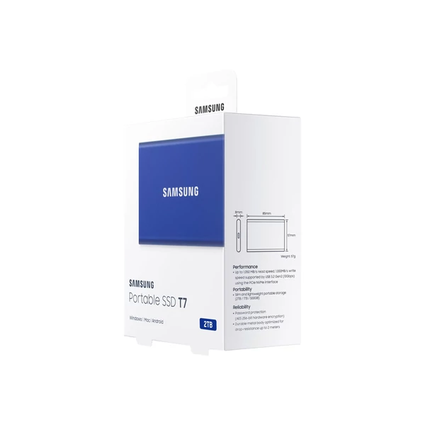 SAMSUNG T7 2TB külső SSD USB-C kék - 10