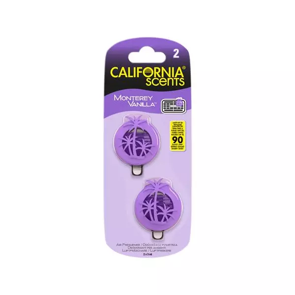 Autóillatosító, mini diffúzer, 2*3 ml, CALIFORNIA SCENTS "Monterey Vanilla"