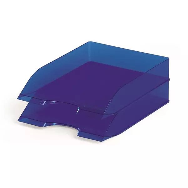 Irattálca, műanyag, DURABLE, "Basic", áttetsző kék - 2