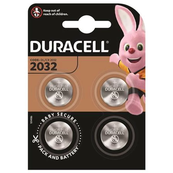 Gombelem, CR2032, 4 db, DURACELL