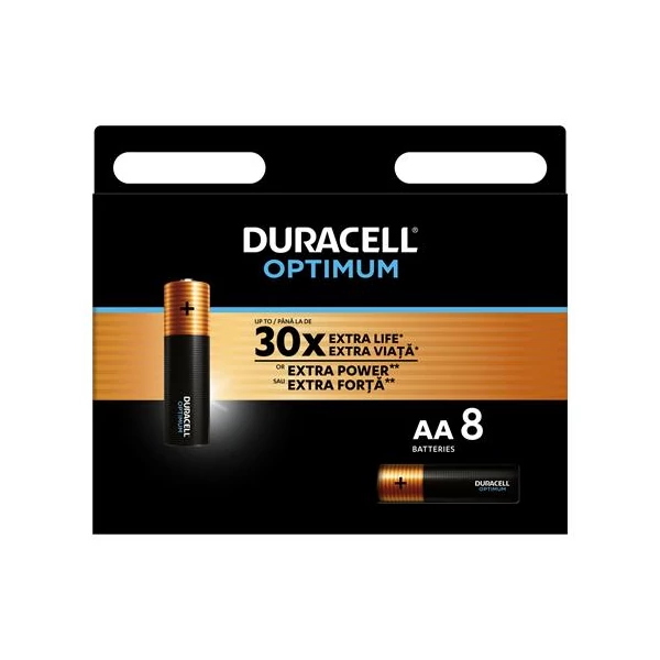 Elem, AA ceruza, 8 db, DURACELL "Optimum"