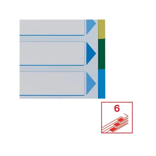 Regiszter, műanyag, A4, 6 részes, ESSELTE - 6