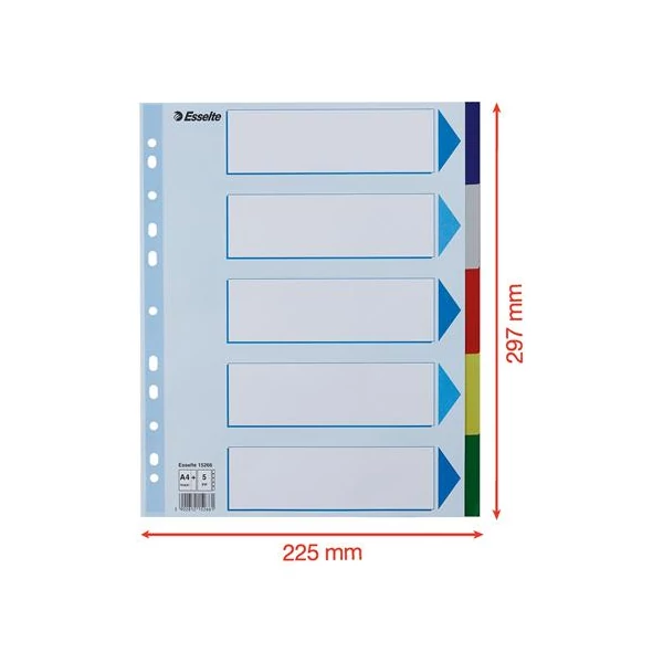 Regiszter, műanyag, A4 Maxi, 5 részes, ESSELTE - 7