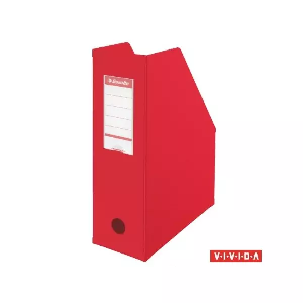 Iratpapucs, PVC/karton, 100 mm, összehajtható, ESSELTE, Vivida piros