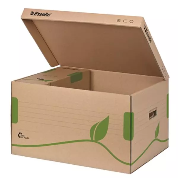 Archiválókonténer, újrahasznosított karton, felfelé nyíló, ESSELTE "Eco", barna - 2