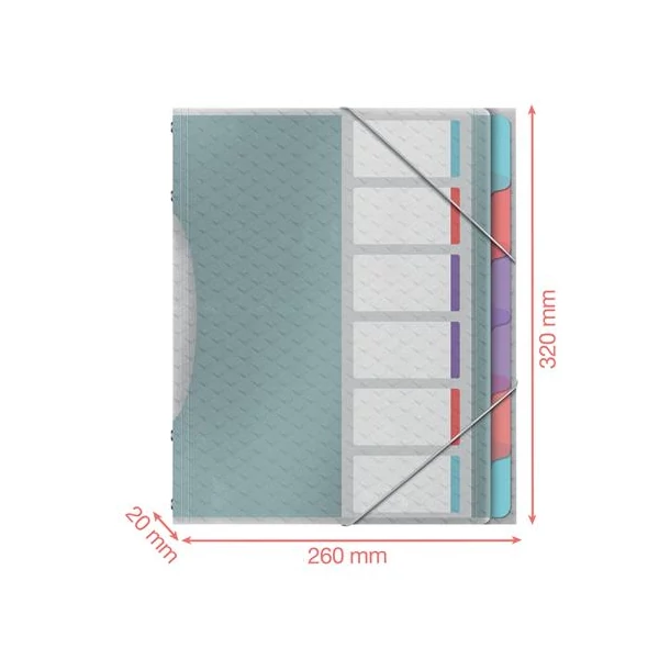 Előrendező, A4, 6 részes, műanyag, ESSELTE "Colour’Breeze", áttetsző - 4