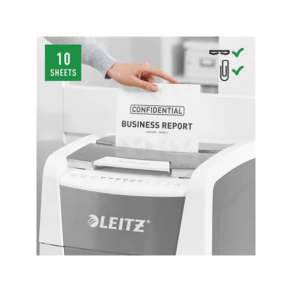 Iratmegsemmisítő, konfetti, 300 lap, LEITZ "IQ AutoFeed Office 300 P4 Pro" - 4