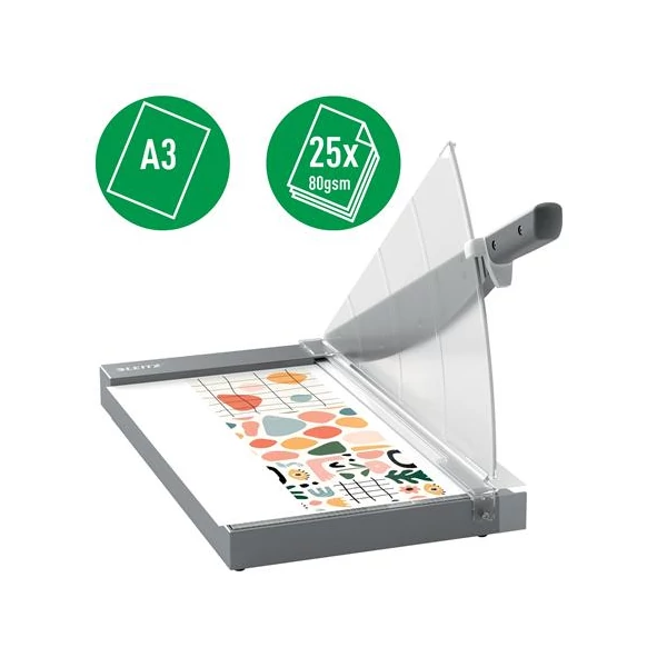 Vágógép, karos, A3, 25 lap, LEITZ "Precision Office Pro" - 3