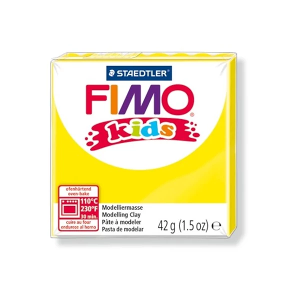 Gyurma, 42 g, égethető, FIMO "Kids", sárga