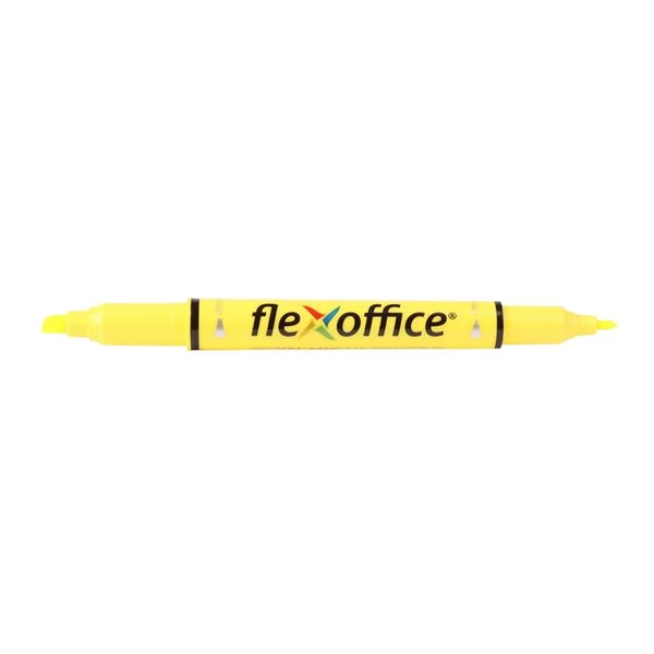 Szövegkiemelő, 1,0/4,0 mm, kétvégű, FLEXOFFICE "HL01", sárga