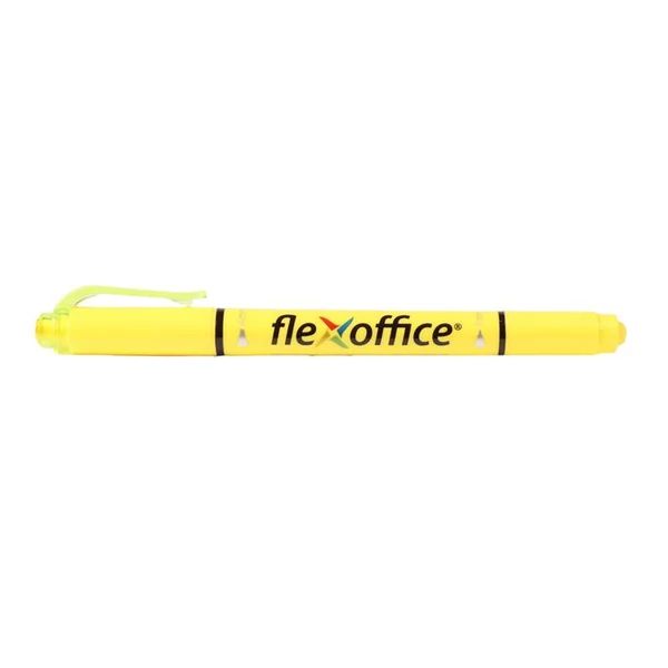 Szövegkiemelő, 1,0/4,0 mm, kétvégű, FLEXOFFICE "HL01", sárga - 2