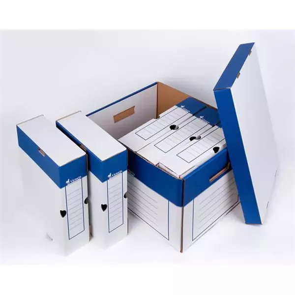 Archiválókonténer, 320x460x270 mm, karton, VICTORIA OFFICE, kék-fehér - 2